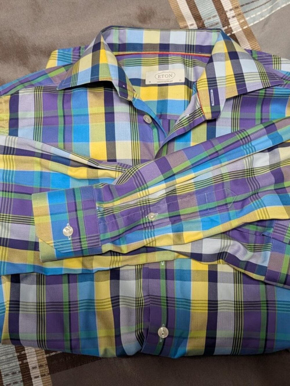 Mens Check Dress Shirt by Eton.  Size 15 Contemporary